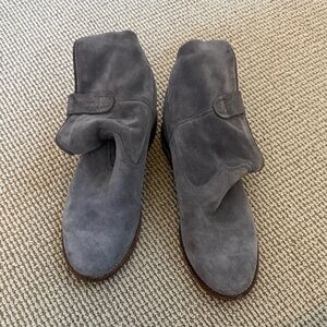 Isabel Marant Women’s Gray Suede Ankle Boots With Inside Wedge Size 36